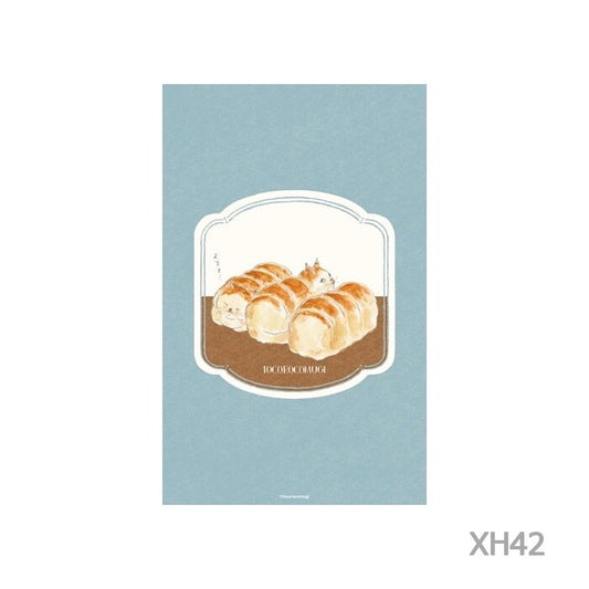 Loaf Cat, Grid Saddle-Stitched Pocket Notebook, Imported Japan
