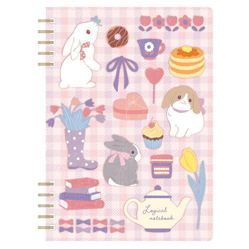 Nakabayashi • Bunny Spiral W-Ring Notebooks, Imported Japan