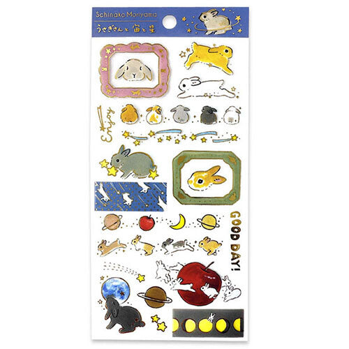 Schinako Moriyama • Bunnies Transparent Sticker Sheets, 4 Styles, Imported Japan