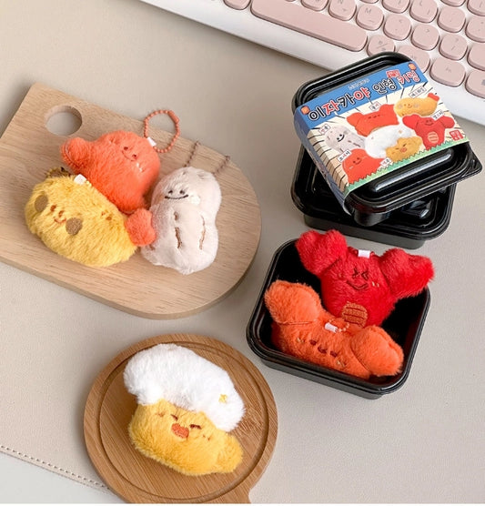 Mini Izakaya Food Bento Plush Keyring Magnet Blind Box, Imported S Korea