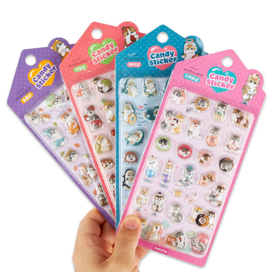 Mofusand • 3D Crystal Stickers Bonbon Puffy Sticker Sheet, Imported S Korea