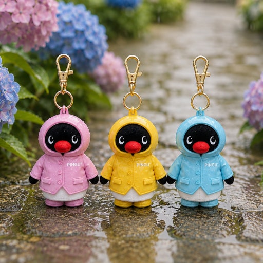 Pingu • Raincoat Plush Keychain, Imported South Korea