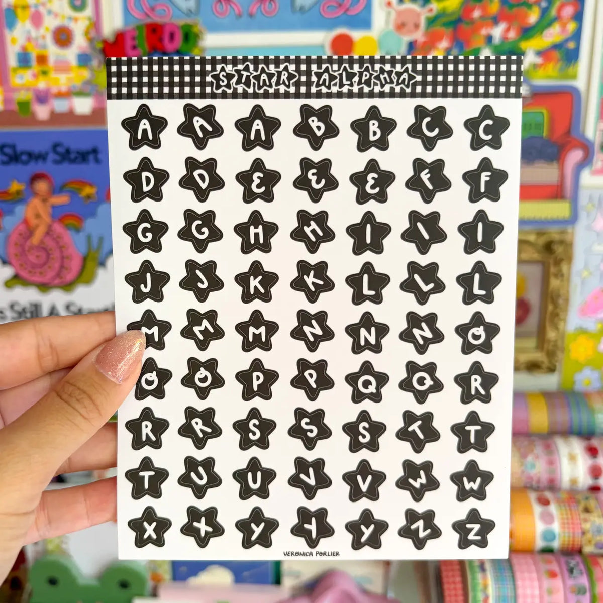 Veronica Porlier • Black Star Alphabet Sticker Sheet