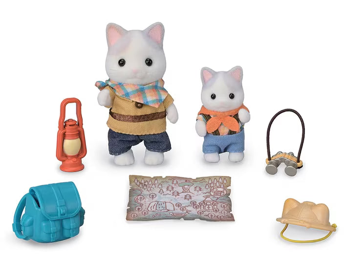 Calico Critters • Sylvanian Families, Latte Cat Siblings Exciting Exploration Set, Imported Japan