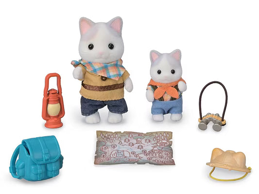 Calico Critters • Sylvanian Families, Latte Cat Siblings Exciting Exploration Set, Imported Japan