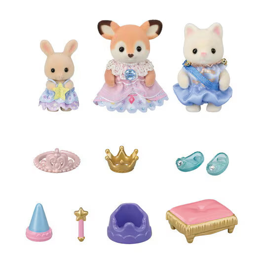 Calico Critters • Sylvanian Families, Nursery Recital Set- Princess and the Glass Slippers  Imported Japan