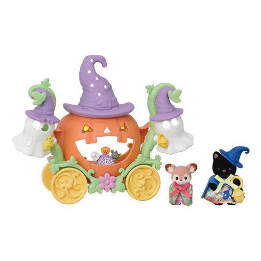 Calico Critters • Sylvanian Families, Halloween Ghost and Pumpkin Carriage, Imported Japan