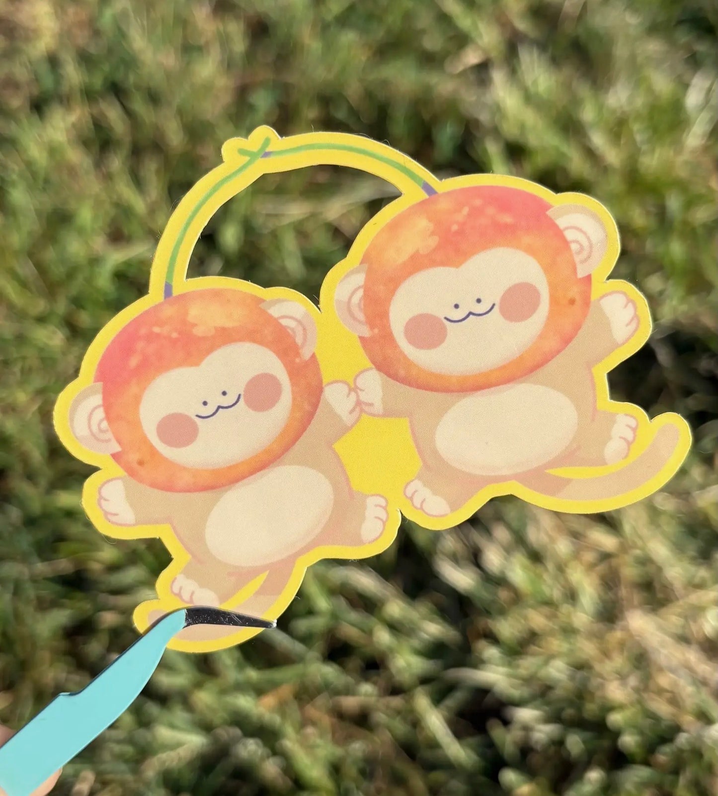 Megoogs Draws • BFF Twin Monkey Cherries Sticker