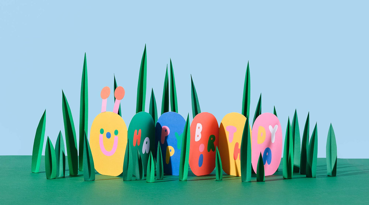 'Caterpillar' Fold Out Birthday Greeting Card