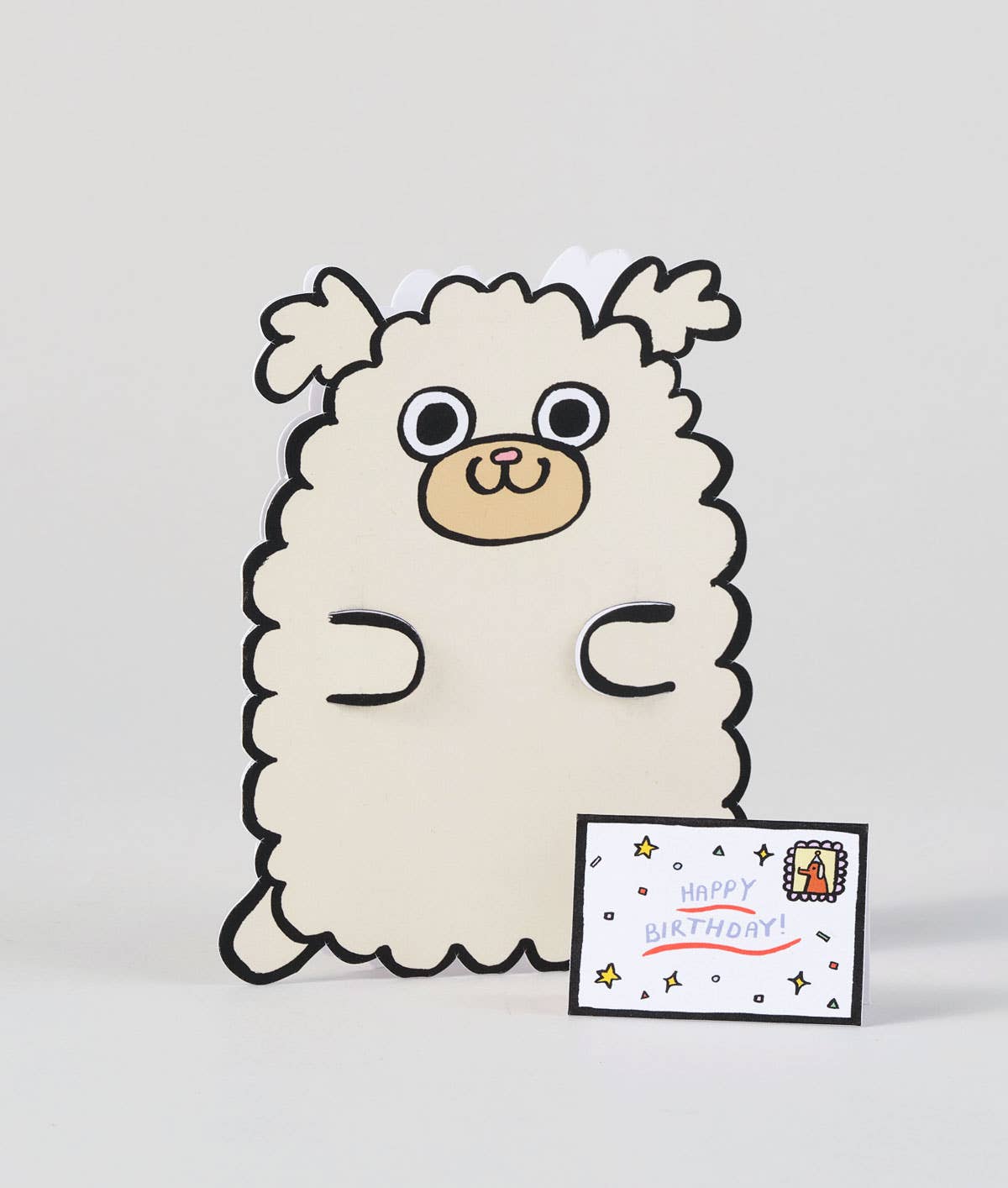 'Dog with Mini Card' Greeting Card