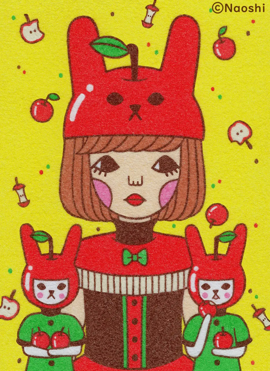 Naoshi • 5 x 7 Print, Apple Rabbits