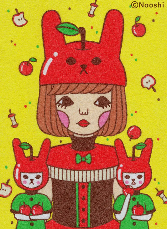 Naoshi • 5 x 7 Print, Apple Rabbits