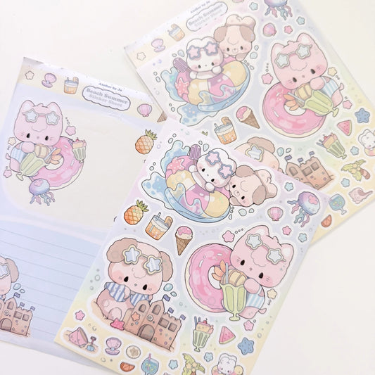 Atelier by Jo • Summer Beachtime: Large Illustrative Sticker Sheet