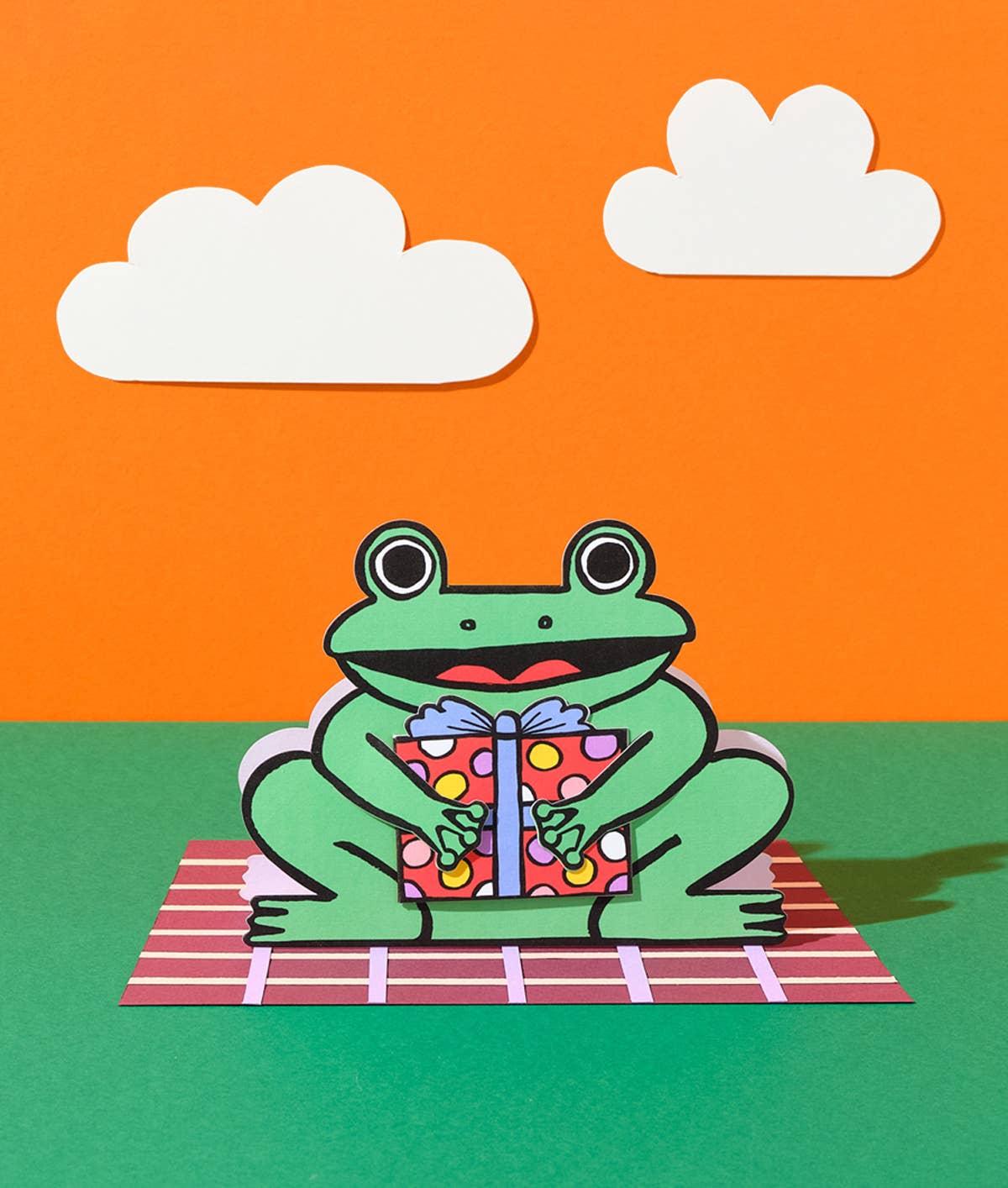 'Frog with Mini Card' Greeting Card