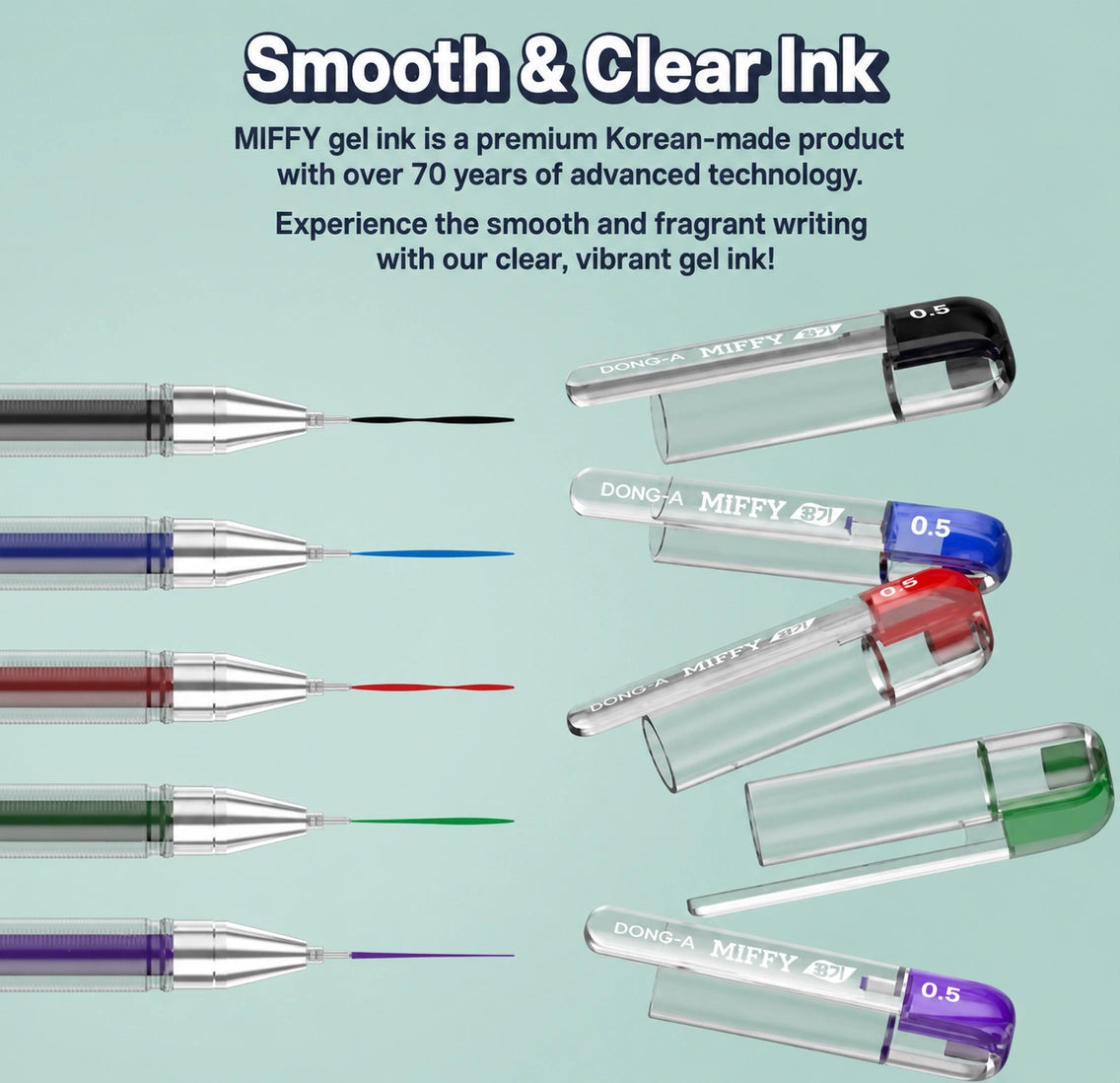 Miffy • Scented Gel Pens 5 Colors 0.5mm Set, Imported S Korea