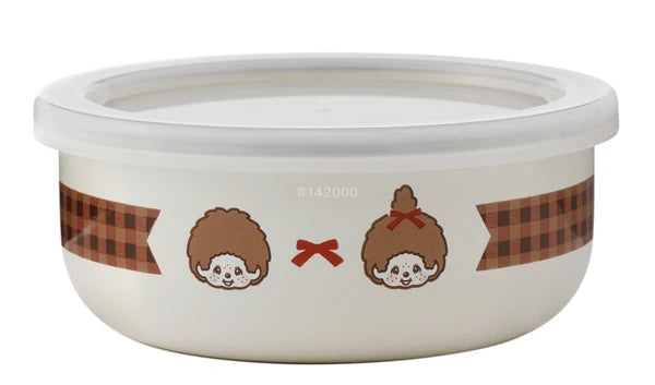 Monchhichi • 12cm Enamel Storage Bowl with Lid, Imported Japan