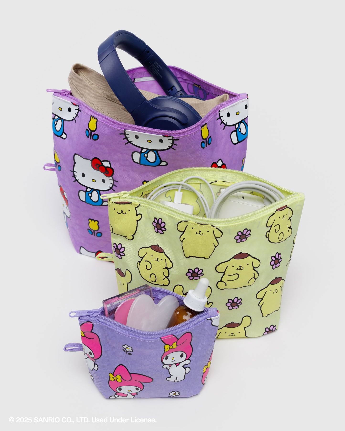 Baggu X Sanrio • Go Pouch Set, Hello Kitty and Friends Florals 3 pc Set
