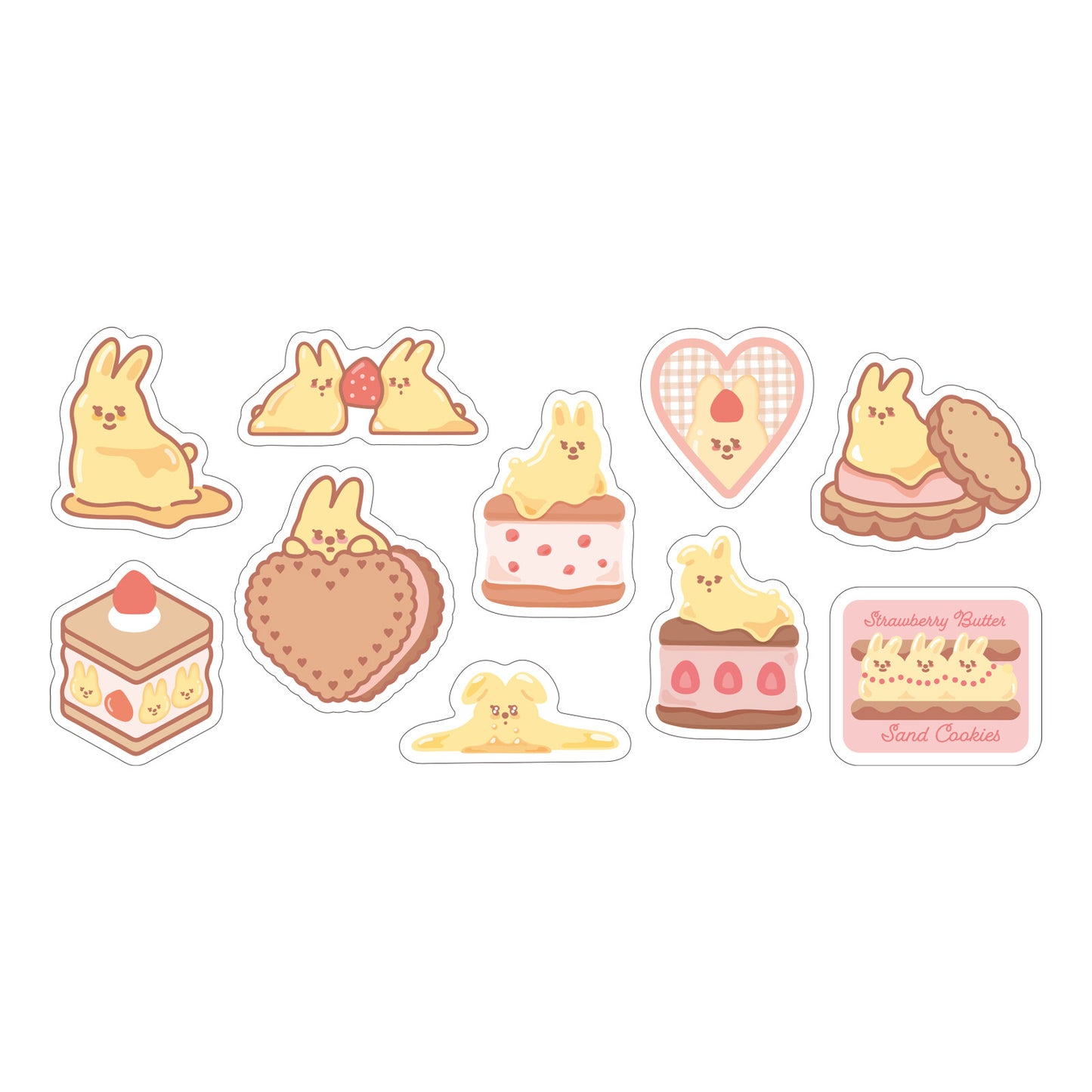 Pastry Bunny, 30pc Flake Sticker Pack, Imported Japan
