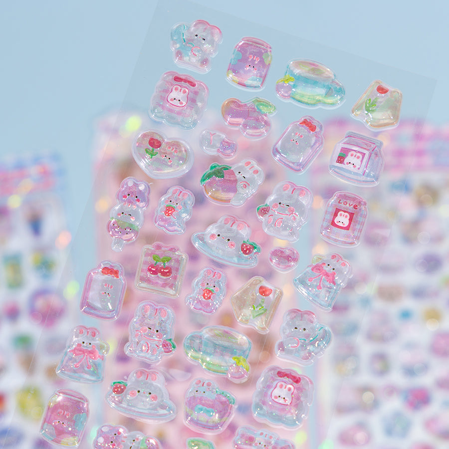 Cute Jewel 3D Hard Puffy Sticker Sheets – Tooti Frooti