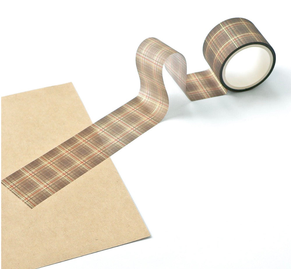Dark Plaid Washi Tape, Imported Japan