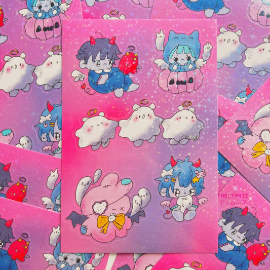 Tabetaaii • Spooky Things Glitter Sticker Sheet