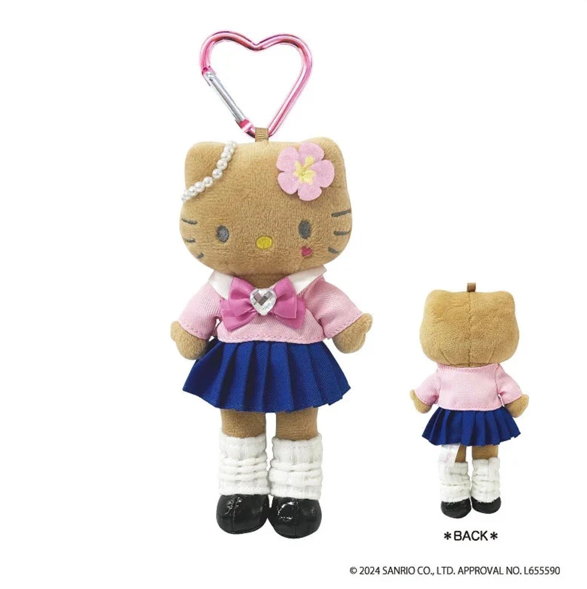 Sanrio • Dress Up School Girl Uniform Gyaru Tan Style Hello Kitty Keychain, Imported Japan