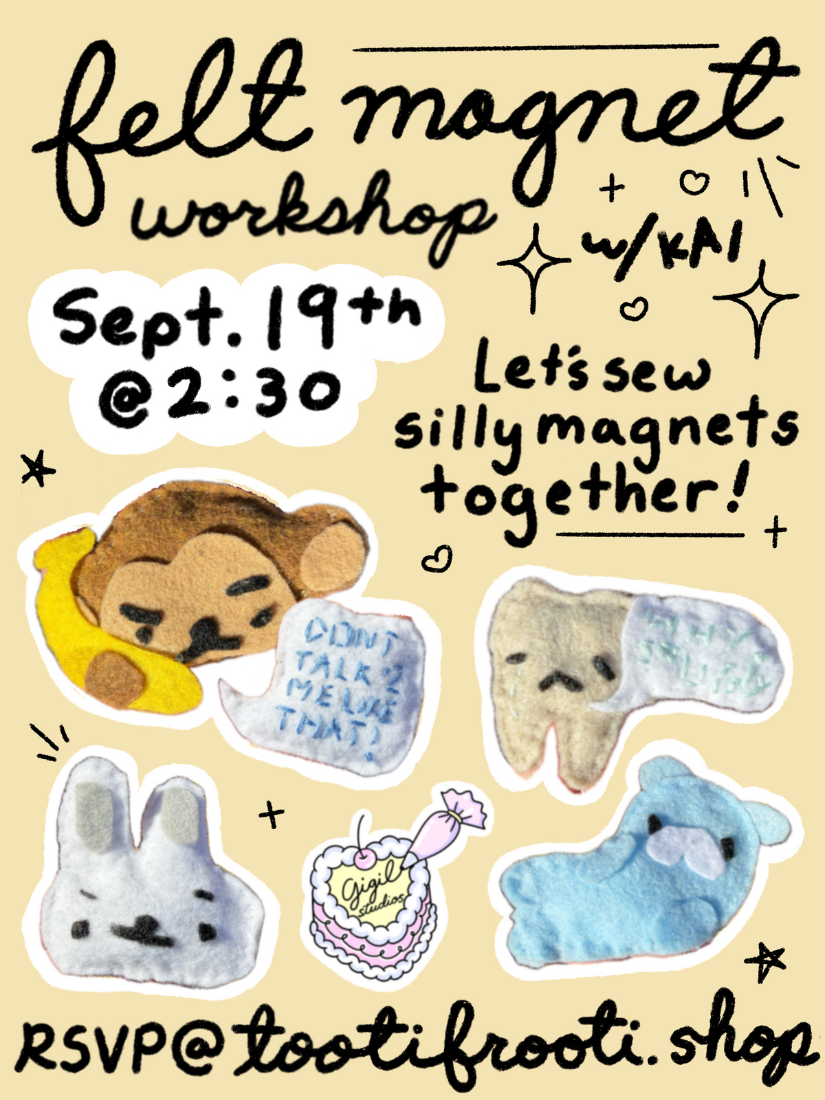 ₊˚⊹♡Felt Magnet Workshop♡⊹˚₊  with Kai