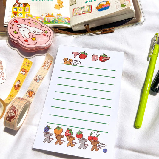 Nessakdesign • Mouse Fruits To Do Notepad