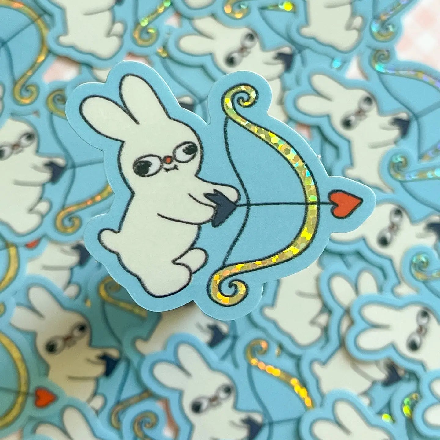 Clunky Picnic • Cupid Spring Bunny Vinyl Sticker