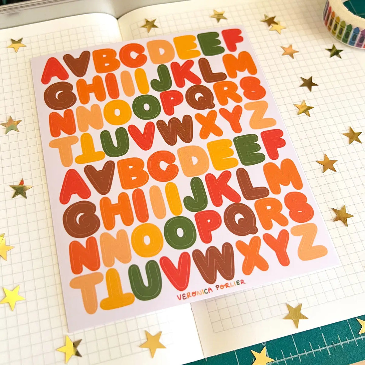 Veronica Porlier • Fall Colors Alphabet Sticker Sheet