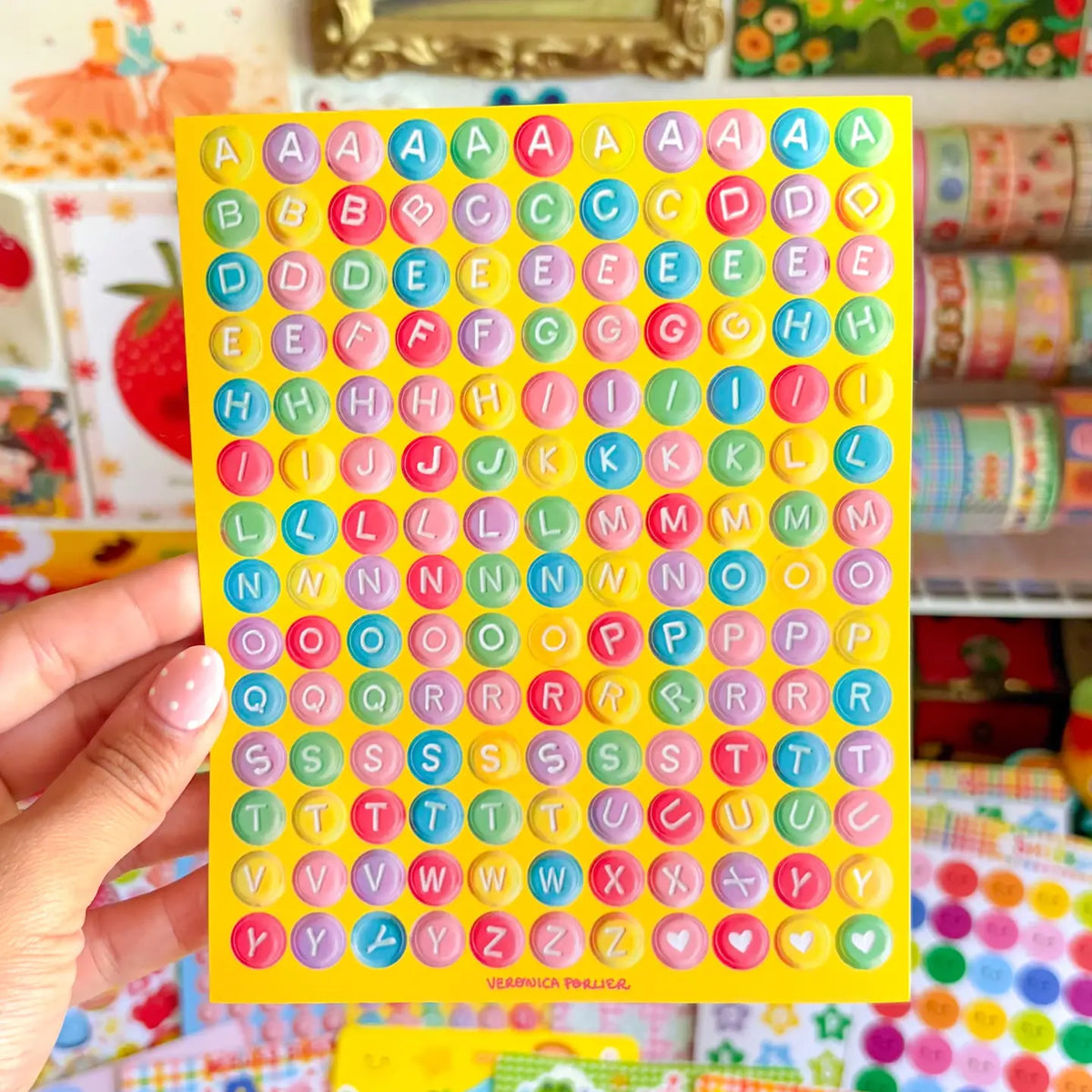 Veronica Porlier • Colorful Beads Alphabet Sticker Sheet