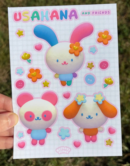 Megoogs Draws • Usahana Sanrio Sticker Sheet