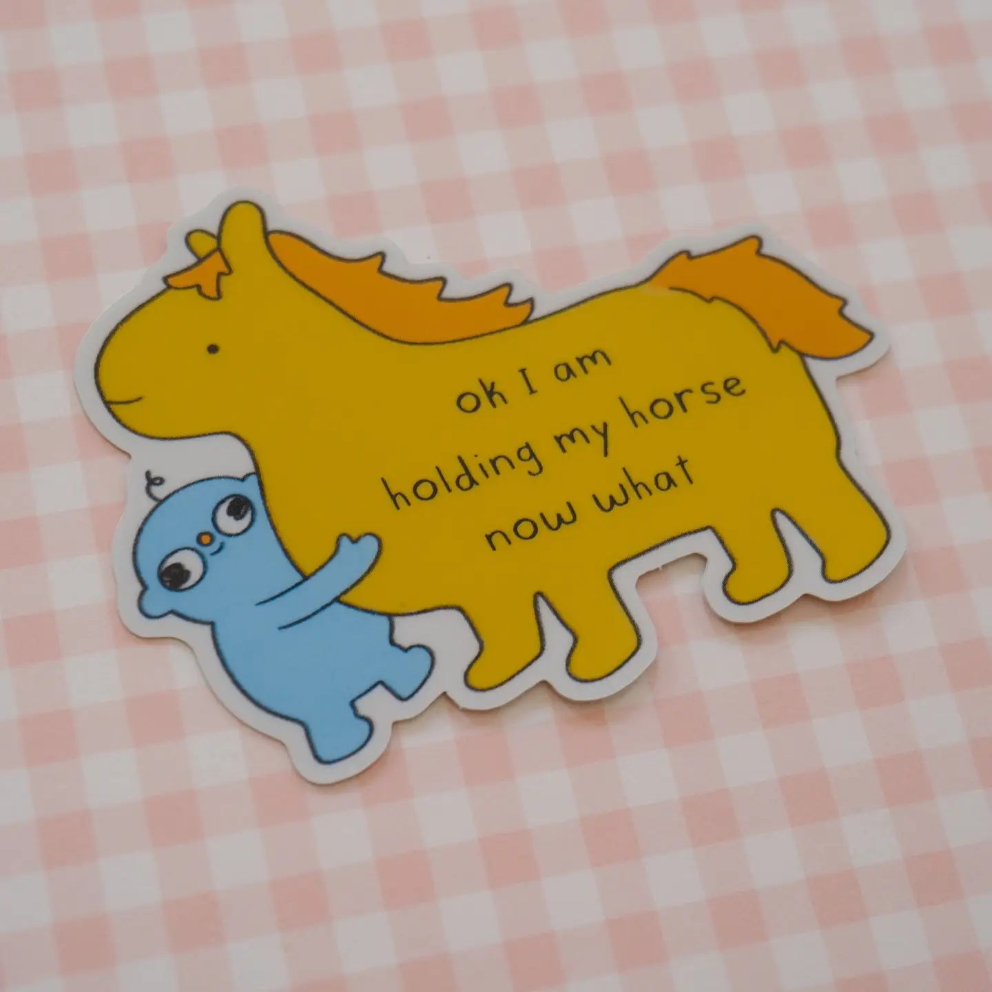 Clunky Picnic • “OK I am Holding My Horse Now What” Vinyl Sticker