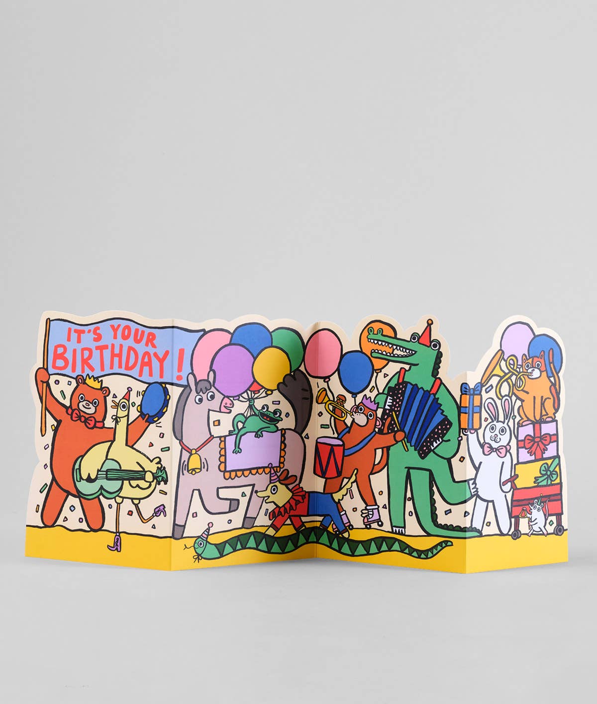 'Party Parade' Fold Out Birthday Greeting Card