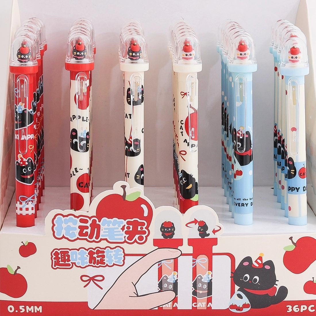 Apple Cat • Retractable Gel Pens