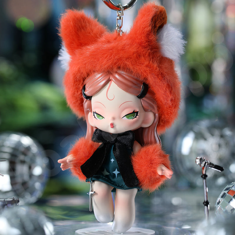 Dodo Nami • Midnight Disco Series Doll Keychain Blind Box, UNOPENED Pink W/ Black Bucket Hat