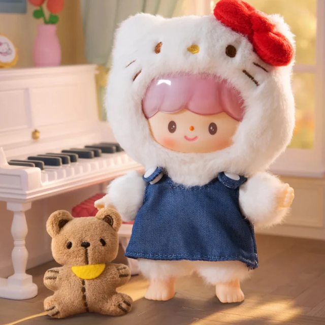 Zzoton X Sanrio • Love League Buddies Plush Keychain Blind Box Series, UNBOXED, Hello Kitty