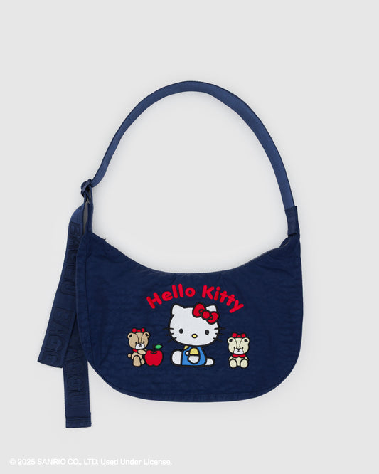 Baggu X Sanrio • Crescent Bag, Medium, Hello Kitty Embroidered