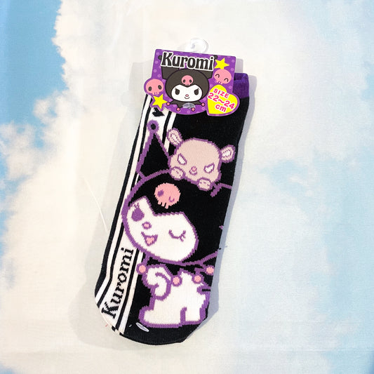 Sanrio • Black Kuromi Quarter/ Mini-Crew Socks