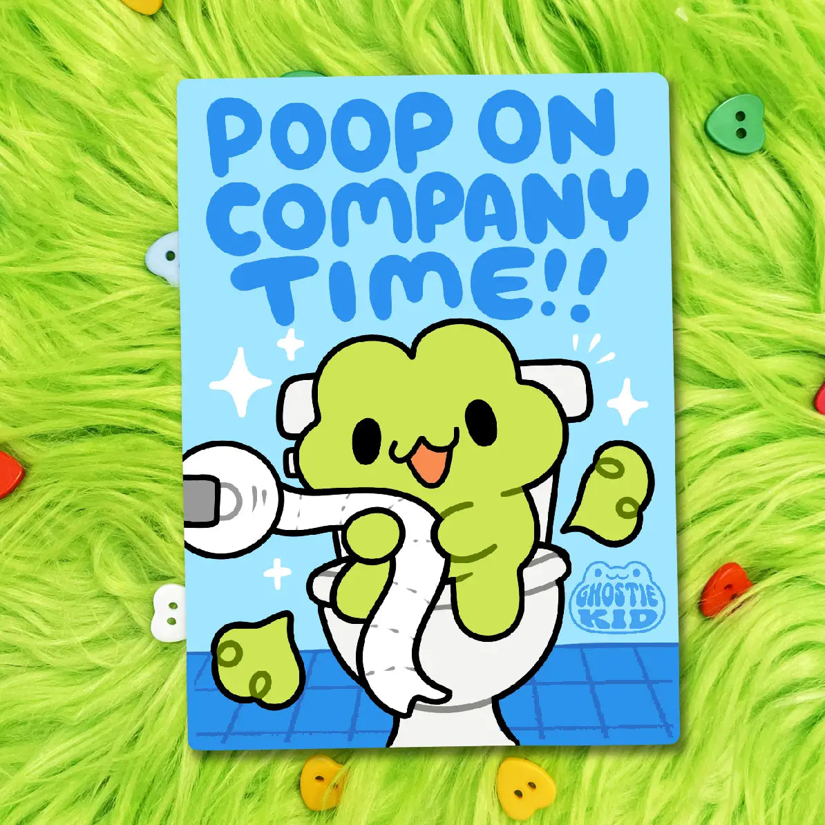 Ghostiekid • Poop on Company Time Frog Vinyl Sticker