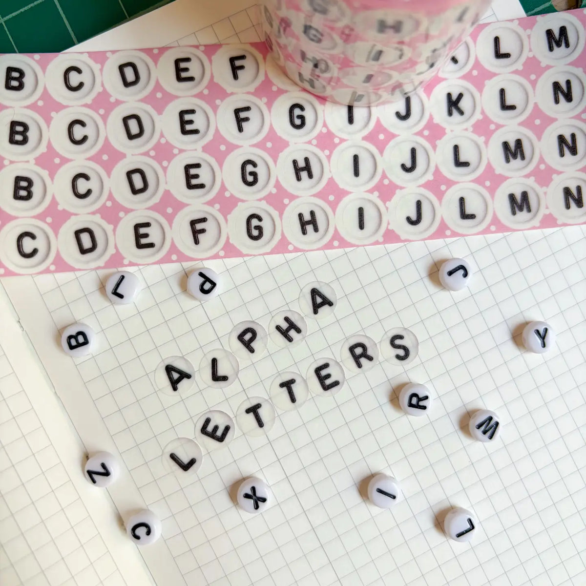 Veronica Porlier • Alphabet Letter Bead Sticker Washi Tape