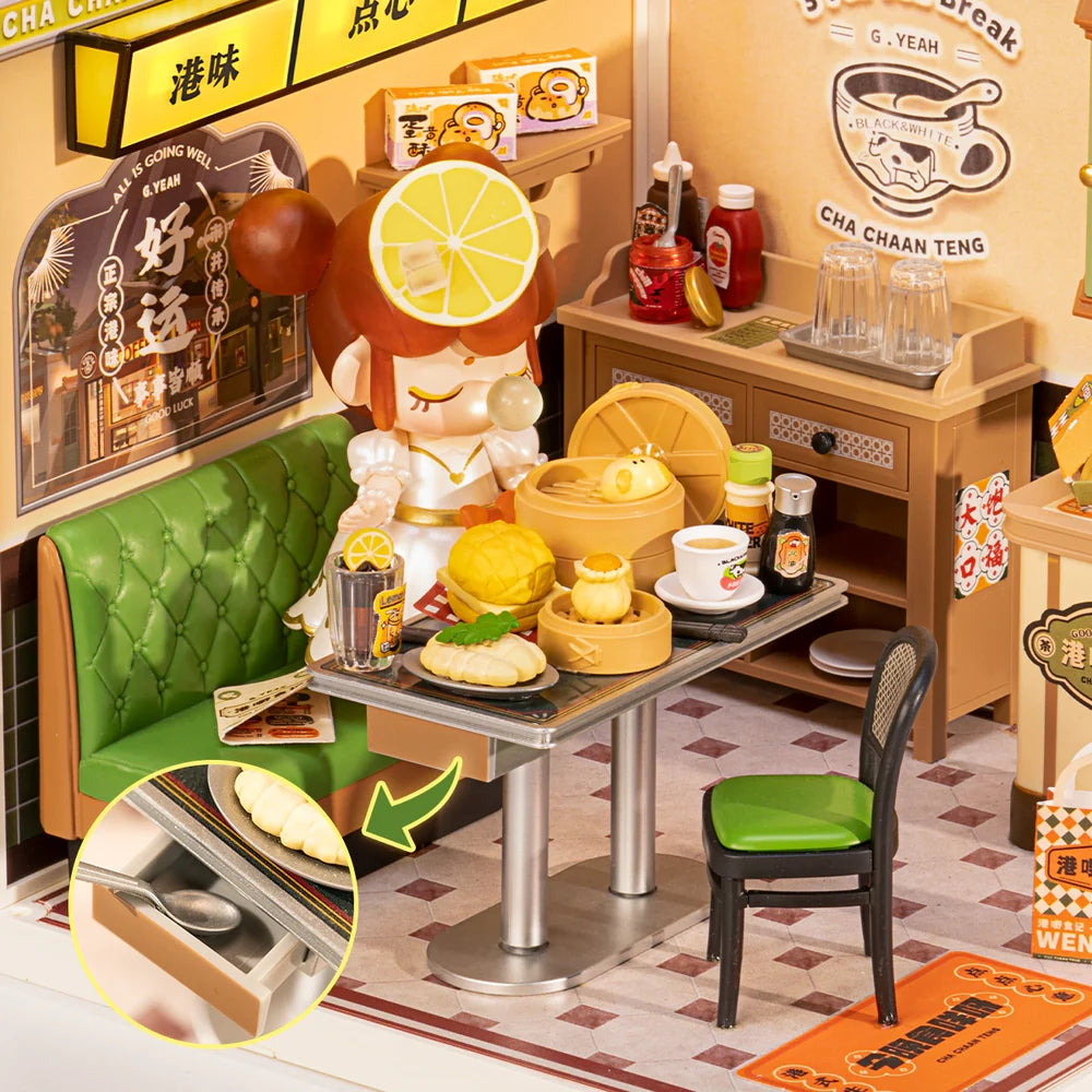Rolife • Hong Kong Bites Cafe, DIY Book Nook Miniature Kit