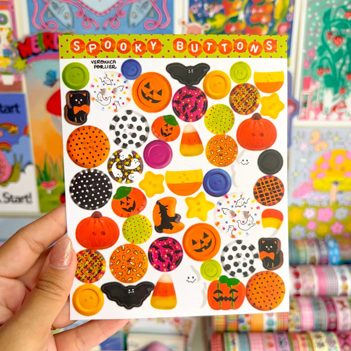 Veronica Porlier • Spooky Buttons Sticker Sheet