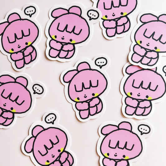 Tabetaaii • Bunny Thinking Vinyl Sticker