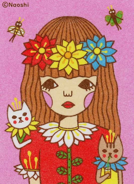 Naoshi • 5 x 7 Print, Flower Cats