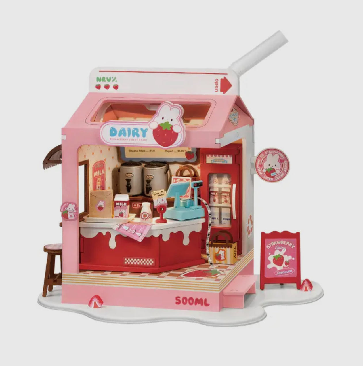 Strawberry Milk Box DIY Miniature Kit