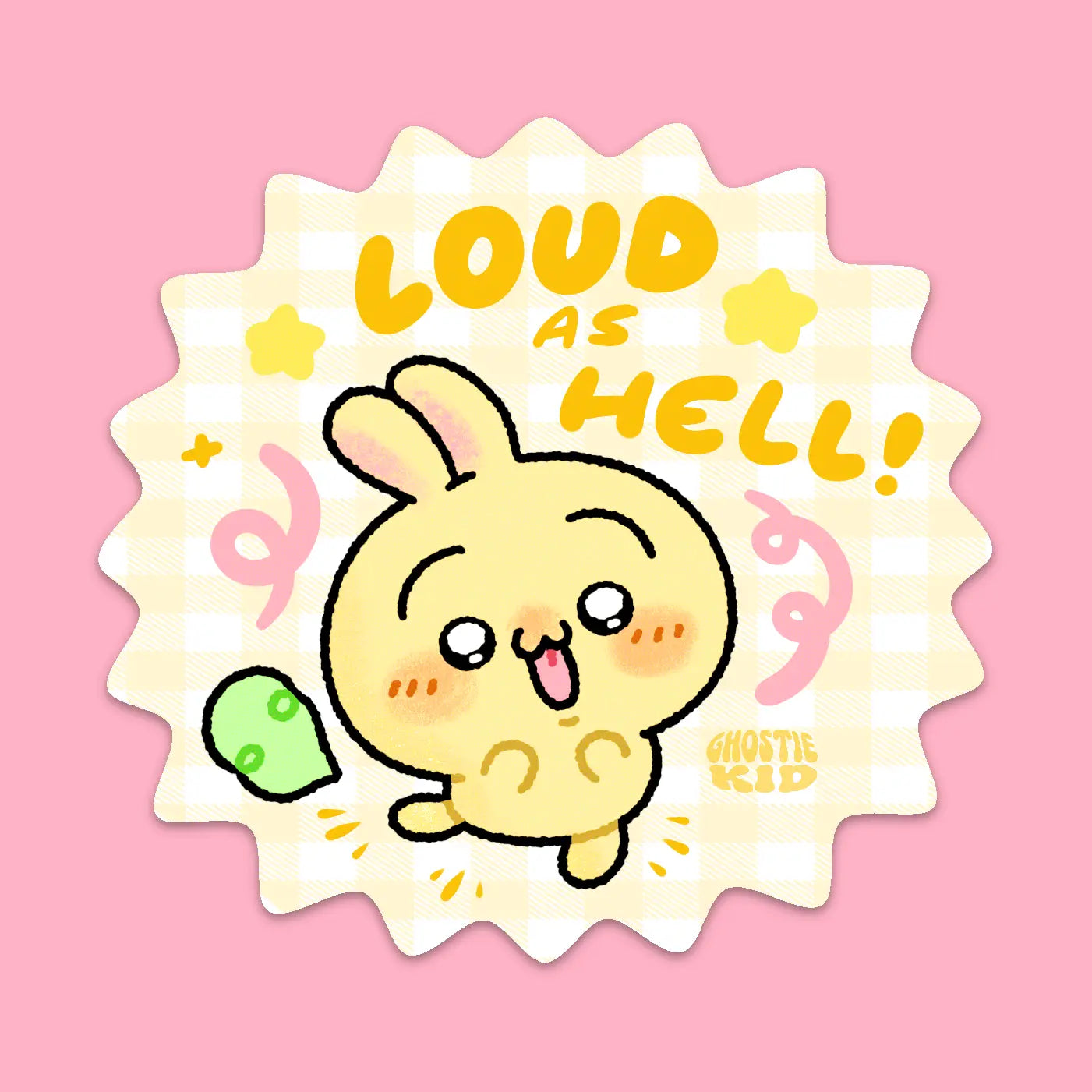 Ghostiekid • Usagi Loud as Hell Vinyl Sticker