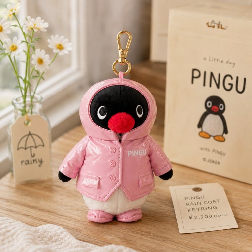 Pingu • Raincoat Plush Keychain, Imported South Korea