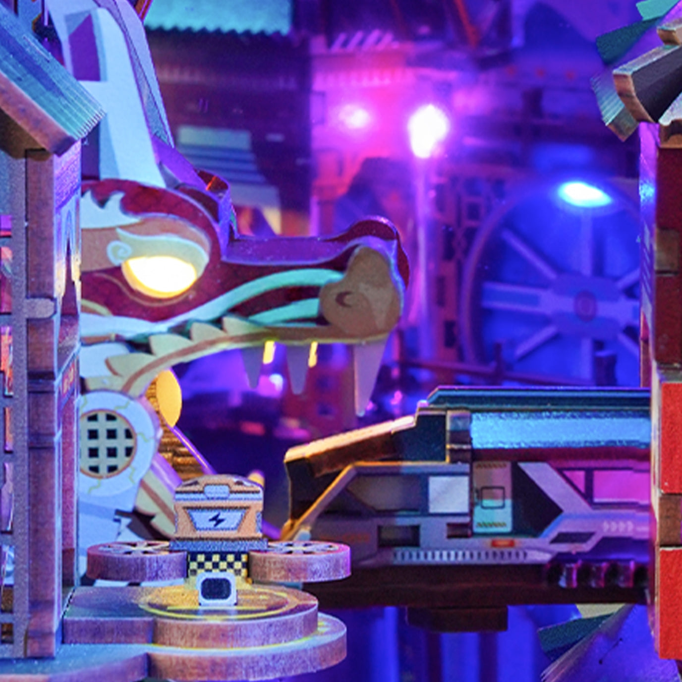 Hands Craft • Cyber City with Dust Cover, DIY Book Nook Miniature Kit