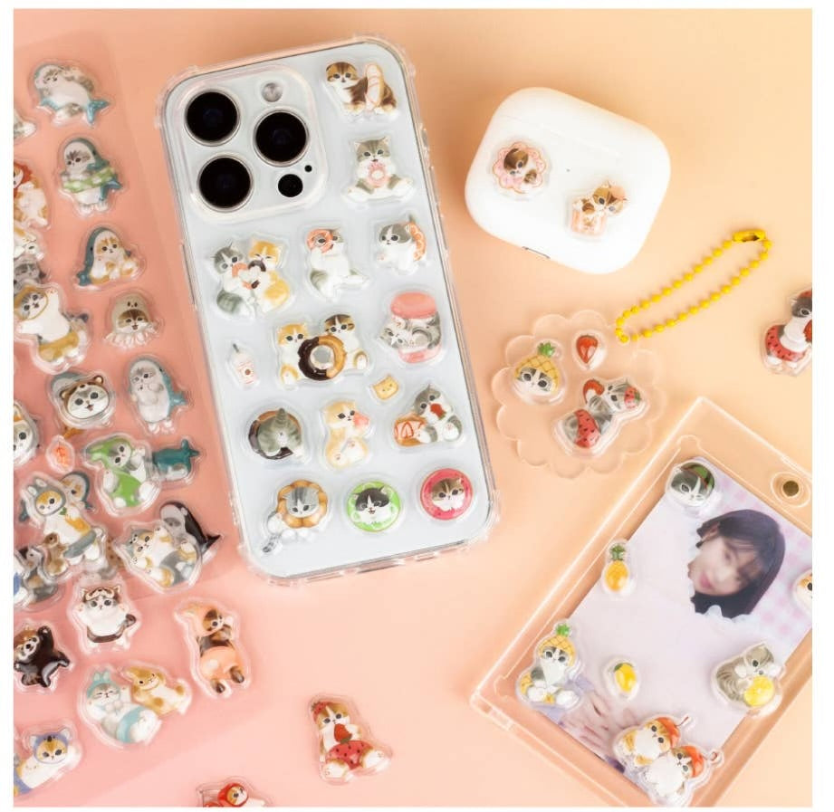 Mofusand • 3D Crystal Stickers Bonbon Puffy Sticker Sheet, Imported S Korea